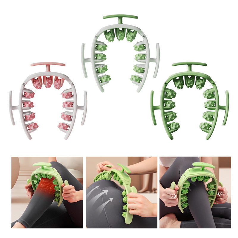 Multifunctional Manual Massager Roller - 11 Wheels for Legs & Body