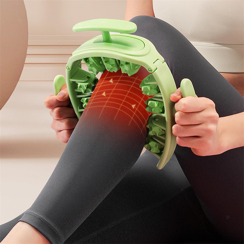 Multifunctional Manual Massager Roller - 11 Wheels for Legs & Body