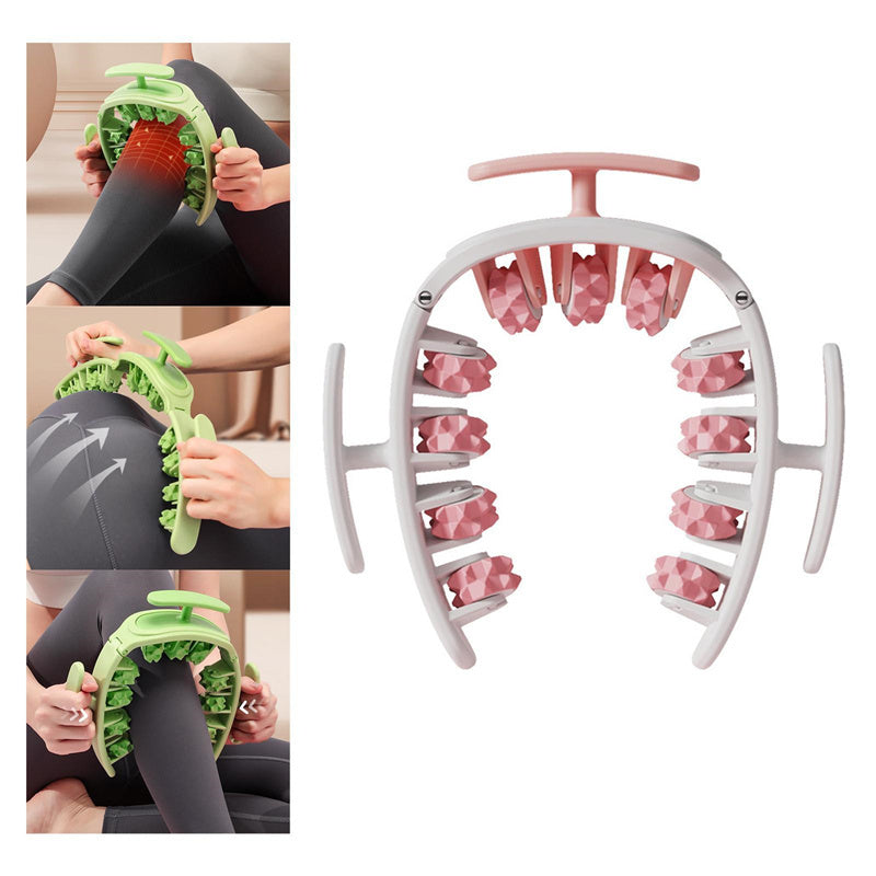 Multifunctional Manual Massager Roller - 11 Wheels for Legs & Body